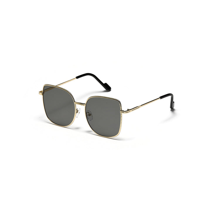 Damen modische oversized Designer-Sonnenbrille mit facettenreichem Rahmen Karnz
