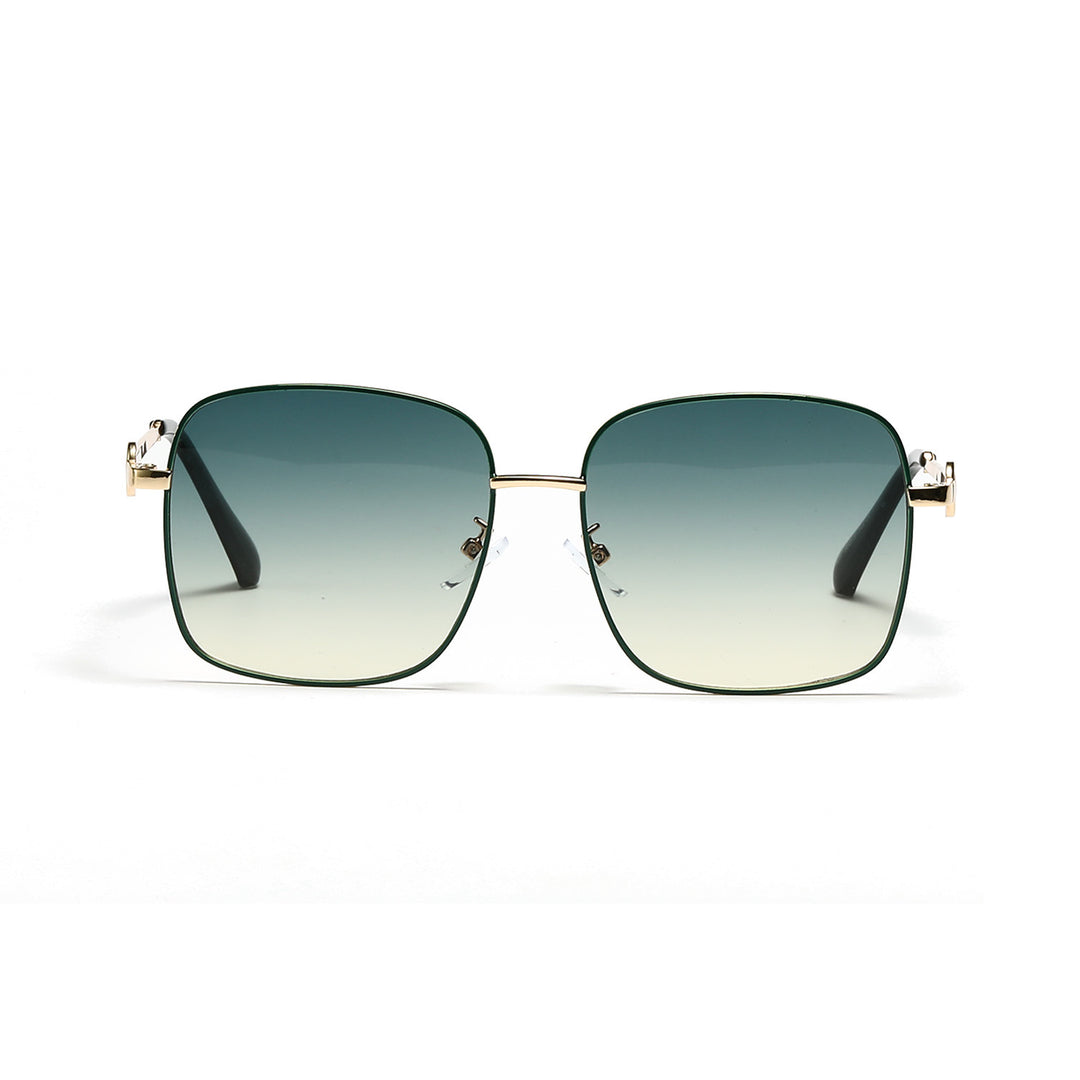 Damen elegante quadratische Sonnenbrille mit hochwertigem Metallrahmen Karnz