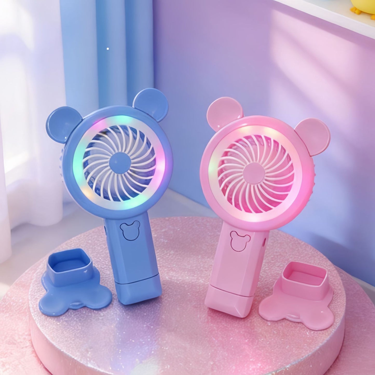 Damen Tragbarer Handventilator im fröhlichen Bärendesign Karnz