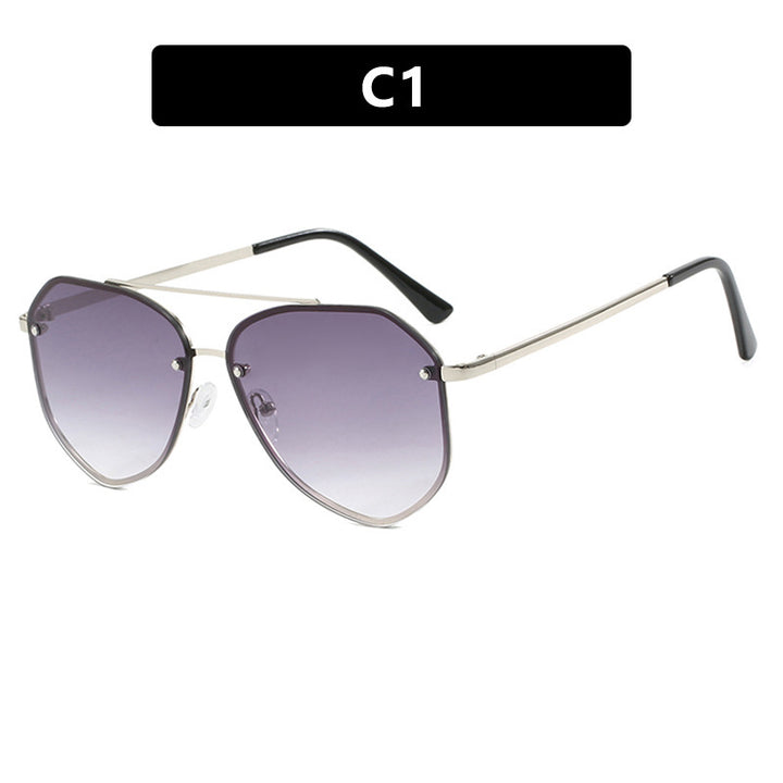 Damen geometrische Sonnenbrille mit filigranem Gestell Karnz