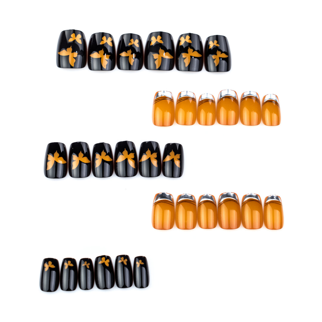 Elegante Schmetterling-inspirierte Press-on-Nagelkollektion