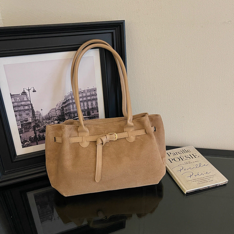 Wildleder-Finish Alltag Handtasche