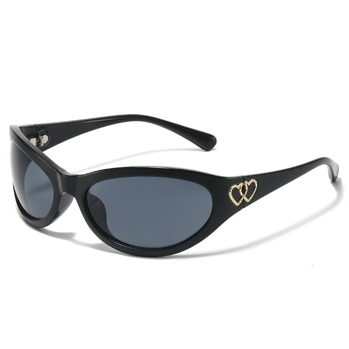 Mode Cat-Eye Sonnenbrille mit Herz Details Karnz