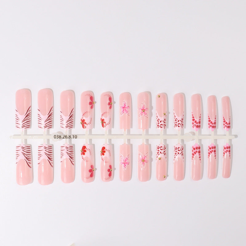 Künstlerisches Floral Design Press-On Nail Set Karnz