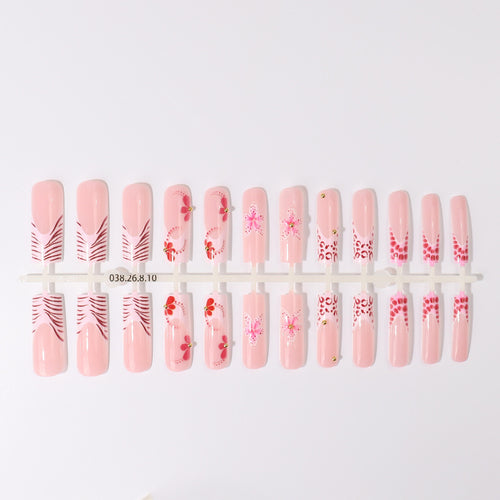 Künstlerisches Floral Design Press-On Nail Set Karnz
