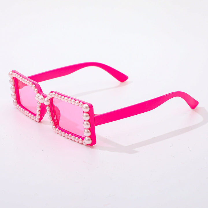 Perlenverzierte Retro-Sonnenbrille Karnz