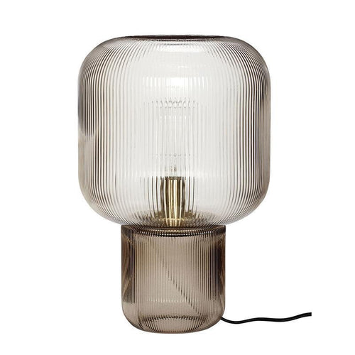 Elegante Glas Rippentischlampe