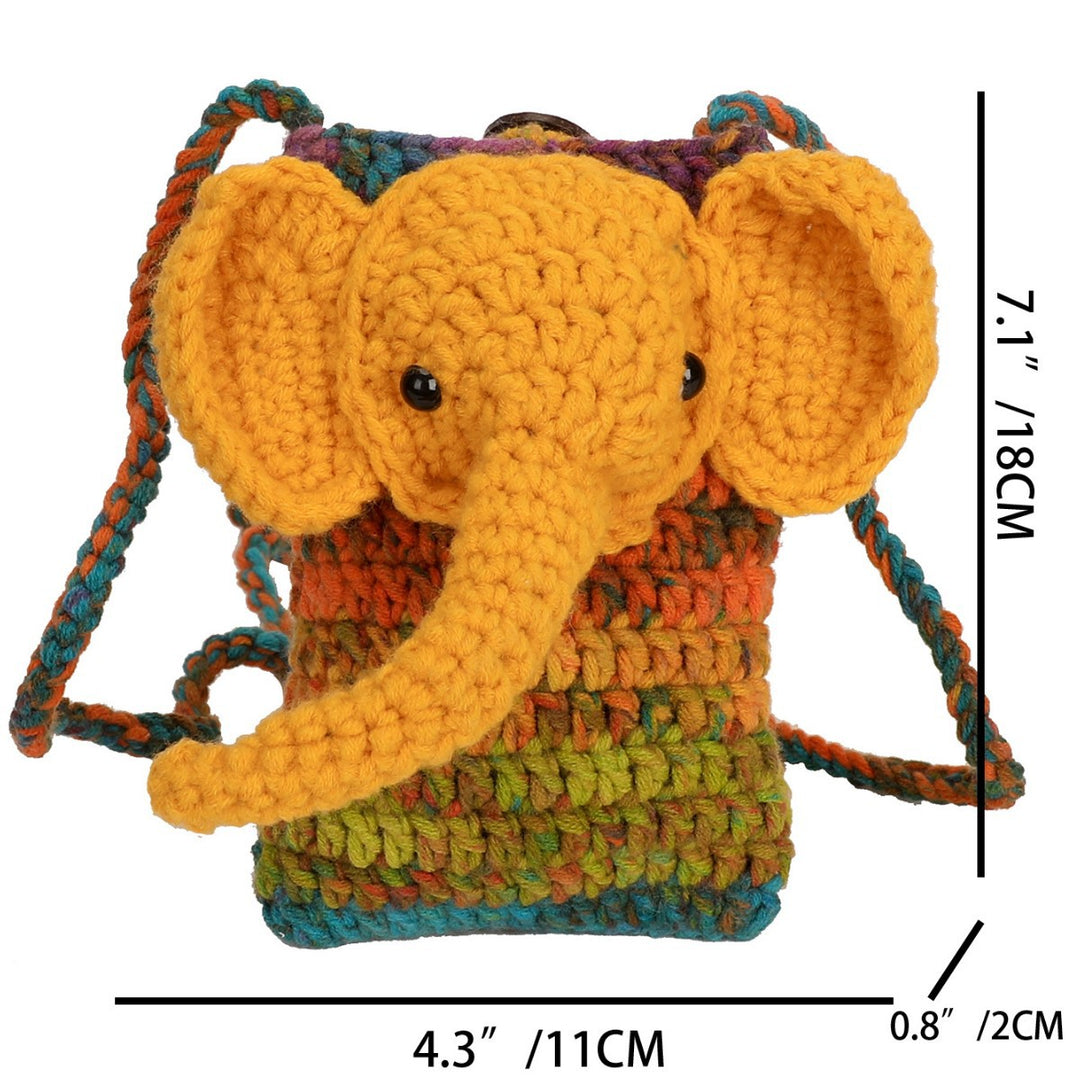 Elefant-Themen Häkel Mini Handtasche