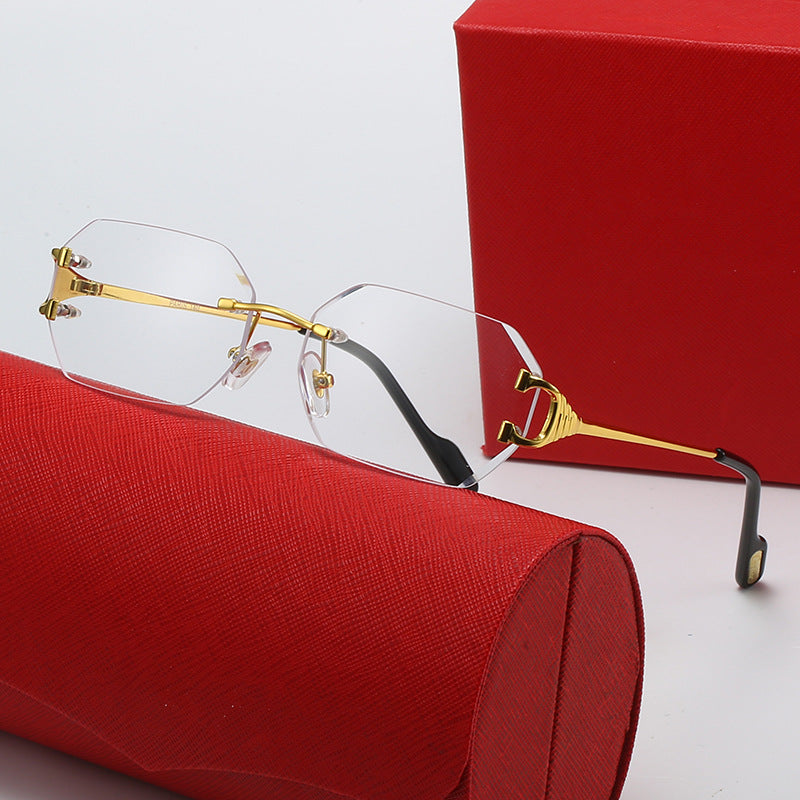 Damen moderne Oktagon-Sonnenbrille mit stylishem Metallrahmen und polarisierenden Gläsern Karnz