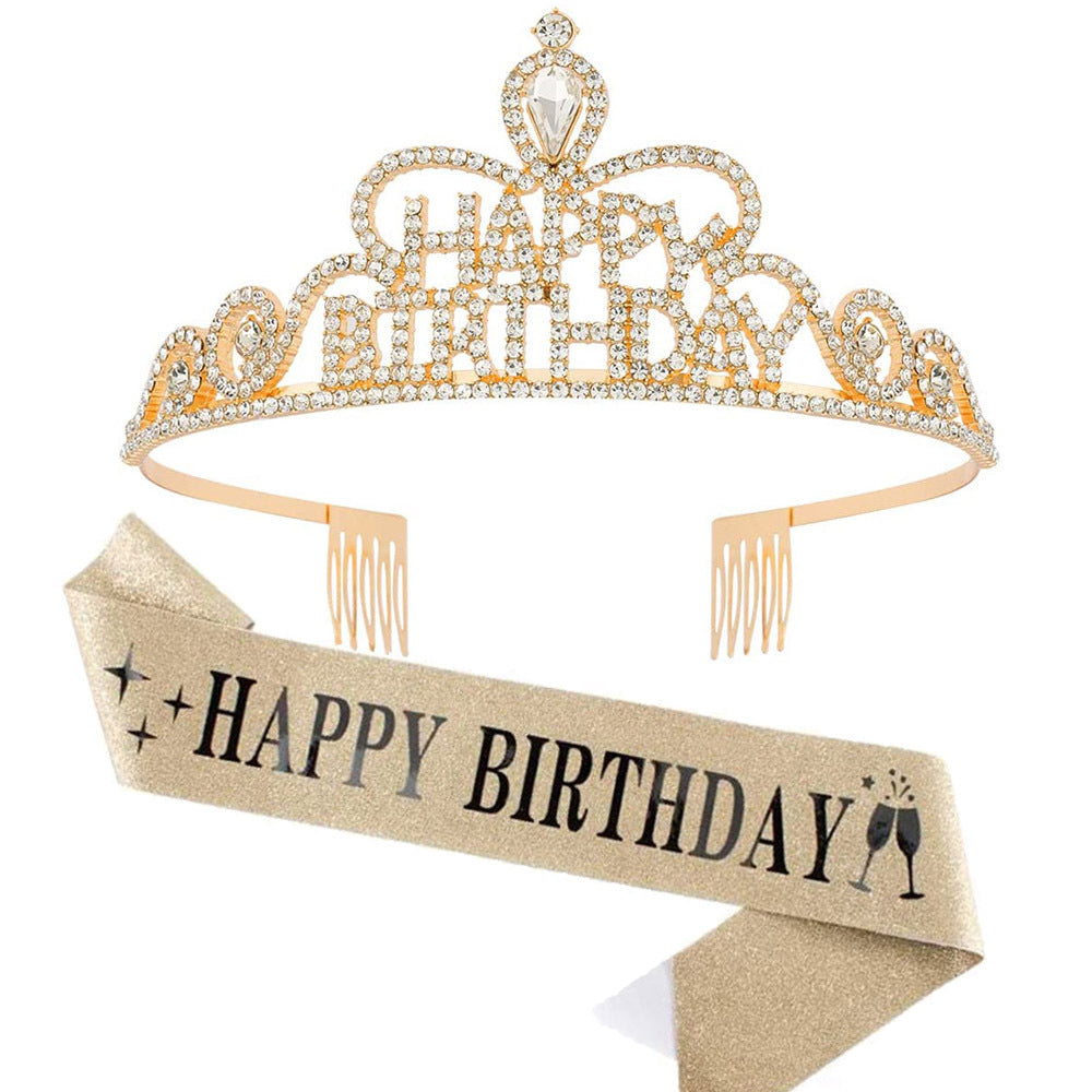 Damen Funkenkrone mit „Happy Birthday“ Schriftzug Karnz