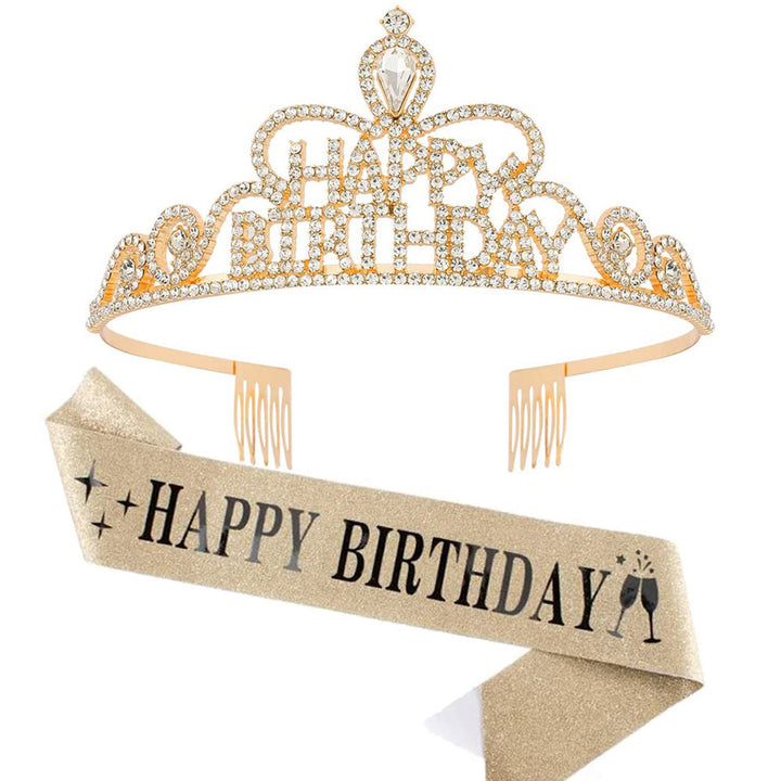 Damen Funkenkrone mit „Happy Birthday“ Schriftzug Karnz