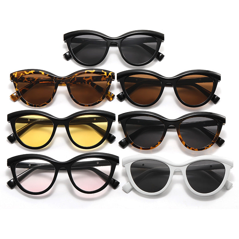 Damen elegante Cat-Eye Sonnenbrille mit stilvollem Metallrahmen Karnz