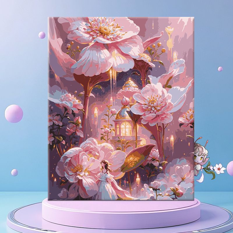 Verspielt Florale Fantasie Leinwand Wanddekoration Karnz