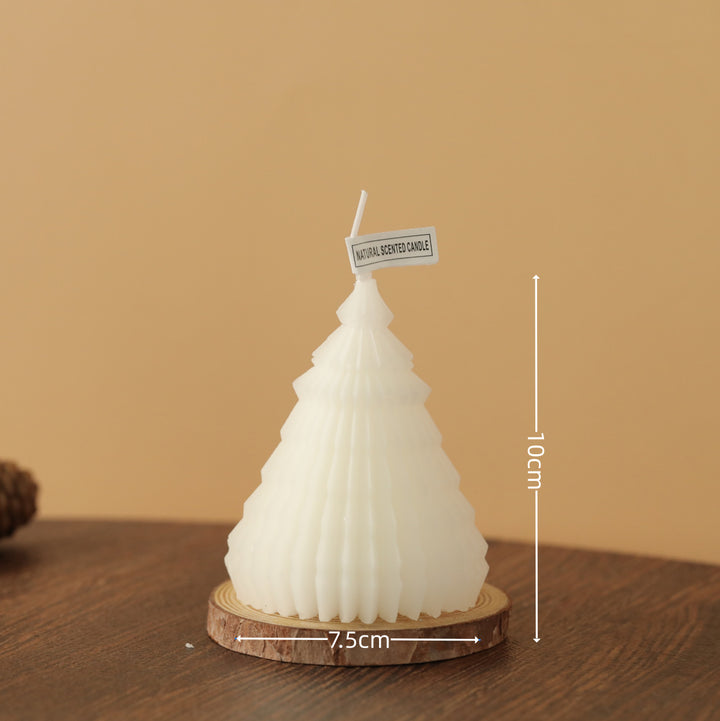 Weihnachtsbaumförmige hängende dekorative Sojawachskerze mit Sternenaufsatz