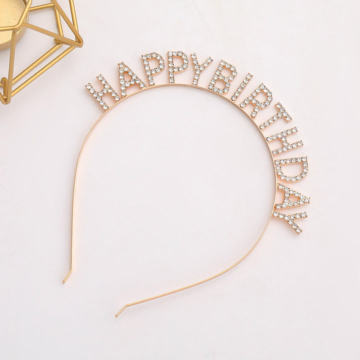 Damen Glitzernder Haarreif mit "Happy Birthday"-Aufschrift Karnz