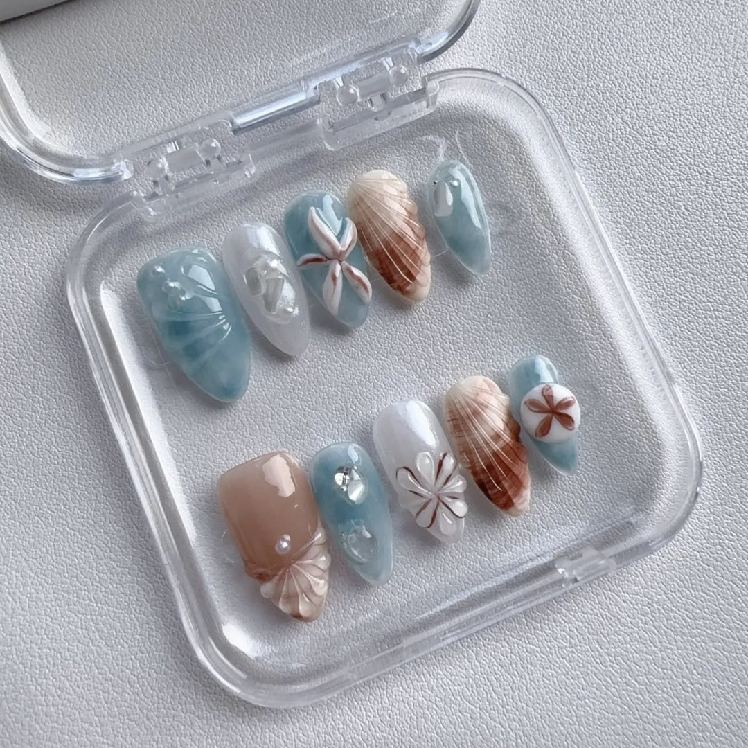 Küsten-Themen Press-On Nagelset