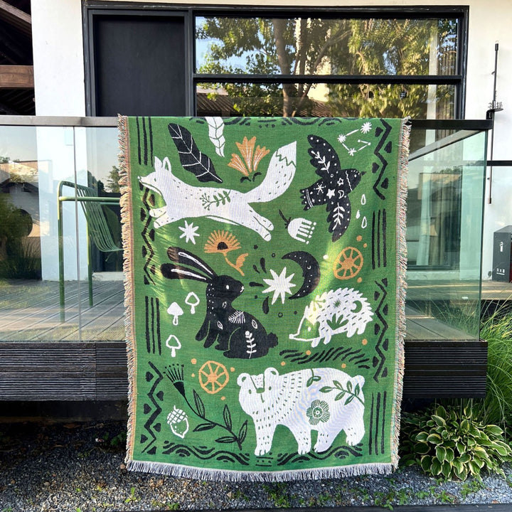 Elegante von der Natur inspirierte gewebte Wurfdecke