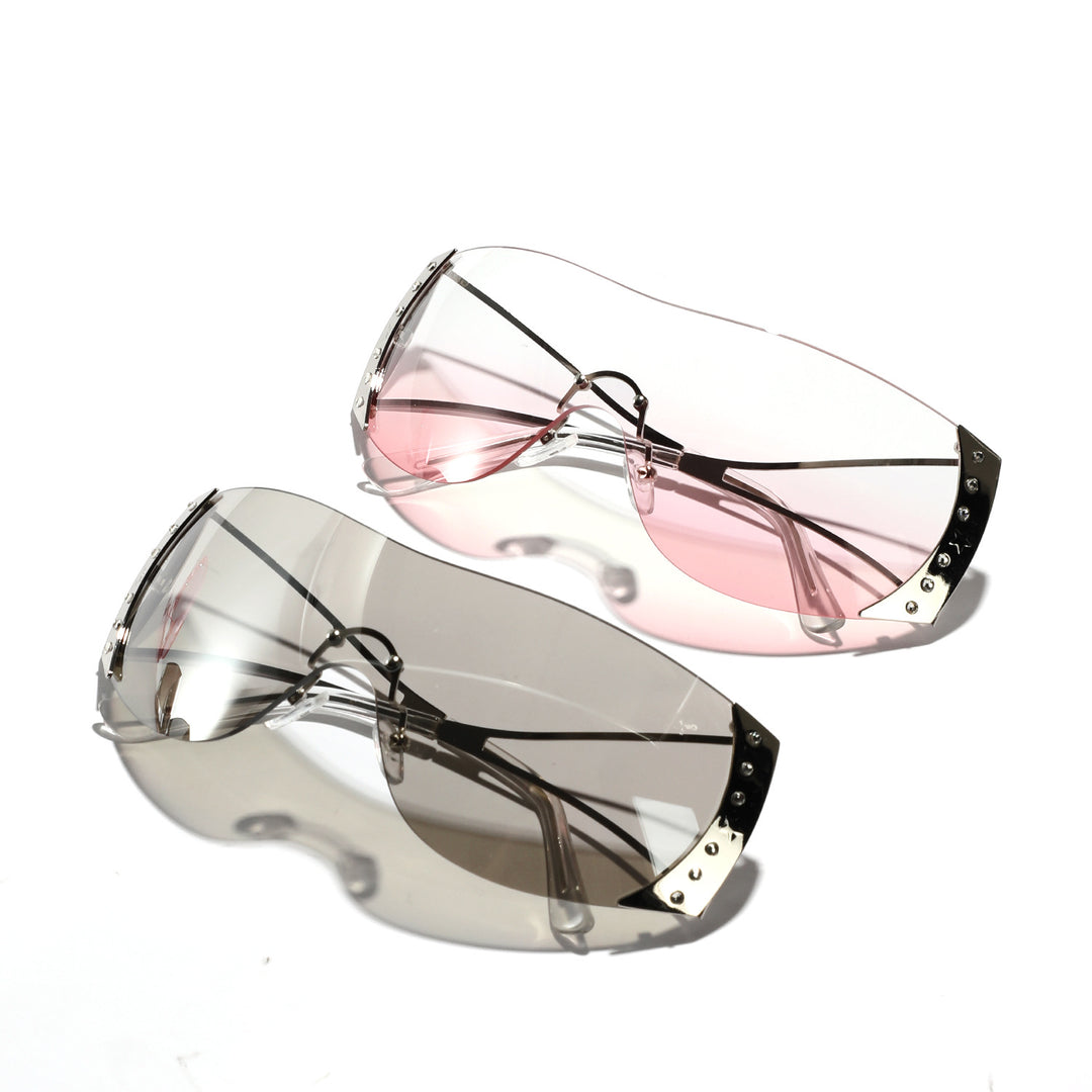 Damen futuristische Sonnenbrille mit stilvollem Rahmen und hochgradigem UV-Schutz Karnz