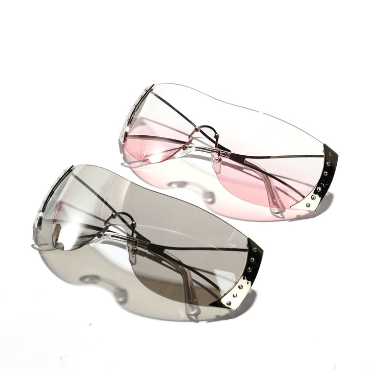 Damen futuristische Sonnenbrille mit stilvollem Rahmen und hochgradigem UV-Schutz Karnz