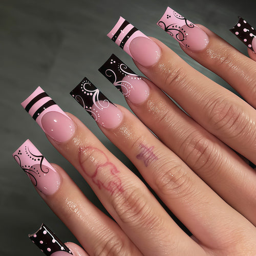Dekorative Künstlerische Stiletto Press-On Nägel Karnz