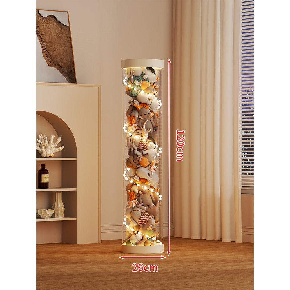 LED-beleuchteter transparenter Plüschspielzeug-Vitrine-Zylinder
