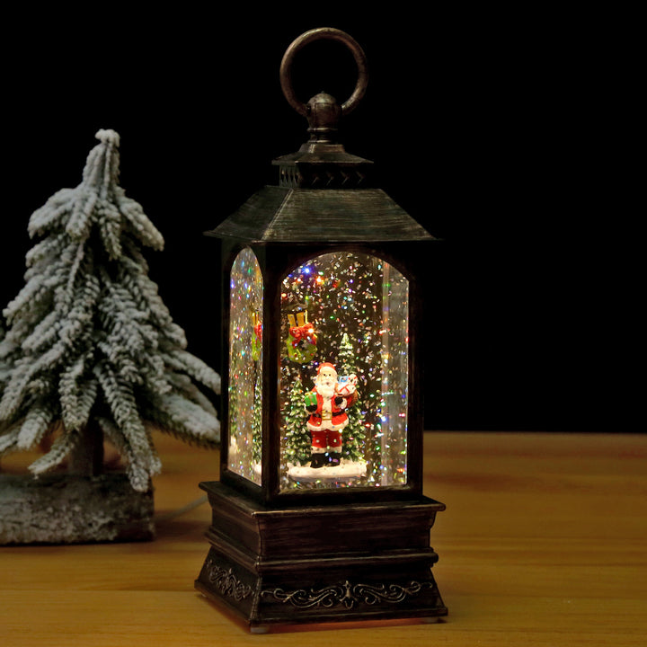 Nostalgische Weihnachtslaterne mit beweglicher Szene Karnz