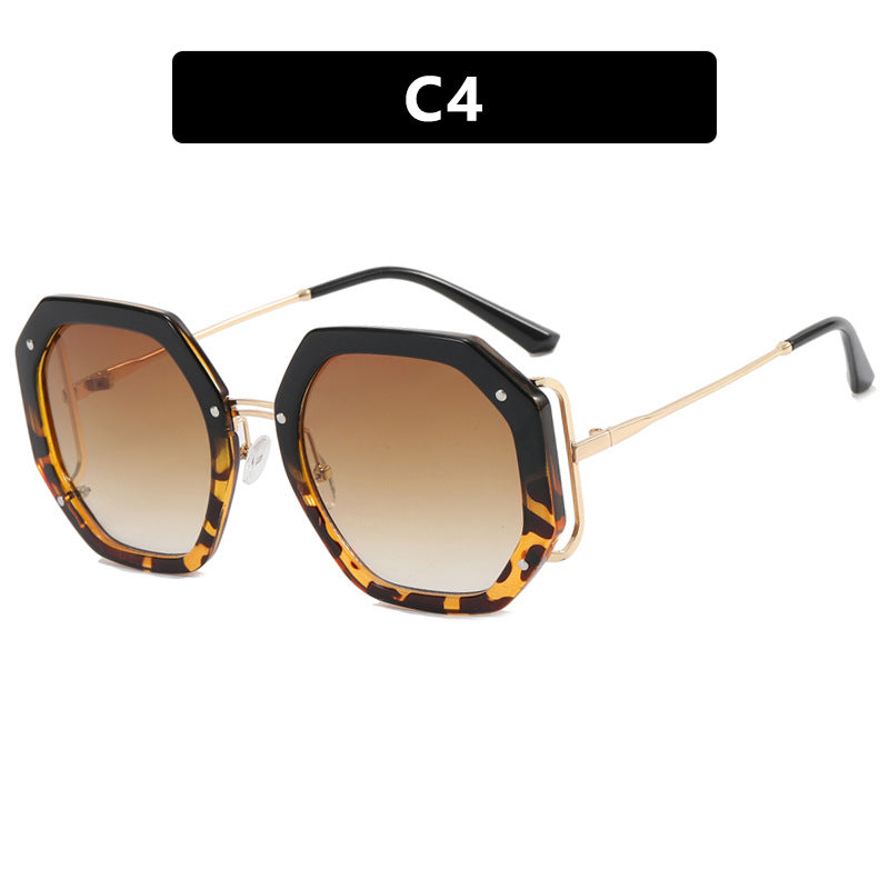 Damen stilvolle achtkantige Sonnenbrille mit UV-Schutz und elegantem Gestell Karnz