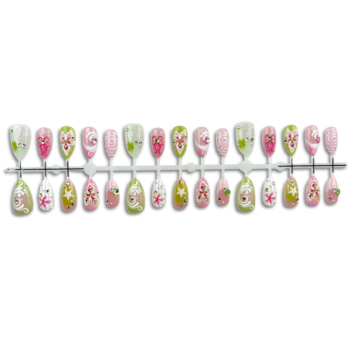 Dekoratives Floral Nail Art Press-On Set