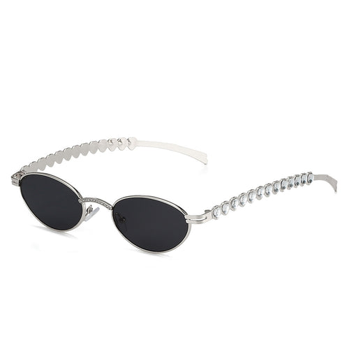 Elegante mit Strass veredelte Katzenaugenbrille Karnz
