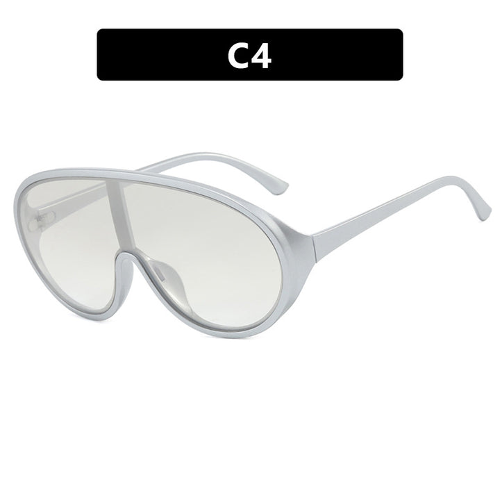 Damen futuristische Sonnenbrille mit großflächigen Gläsern und ergonomischem Rahmen Karnz