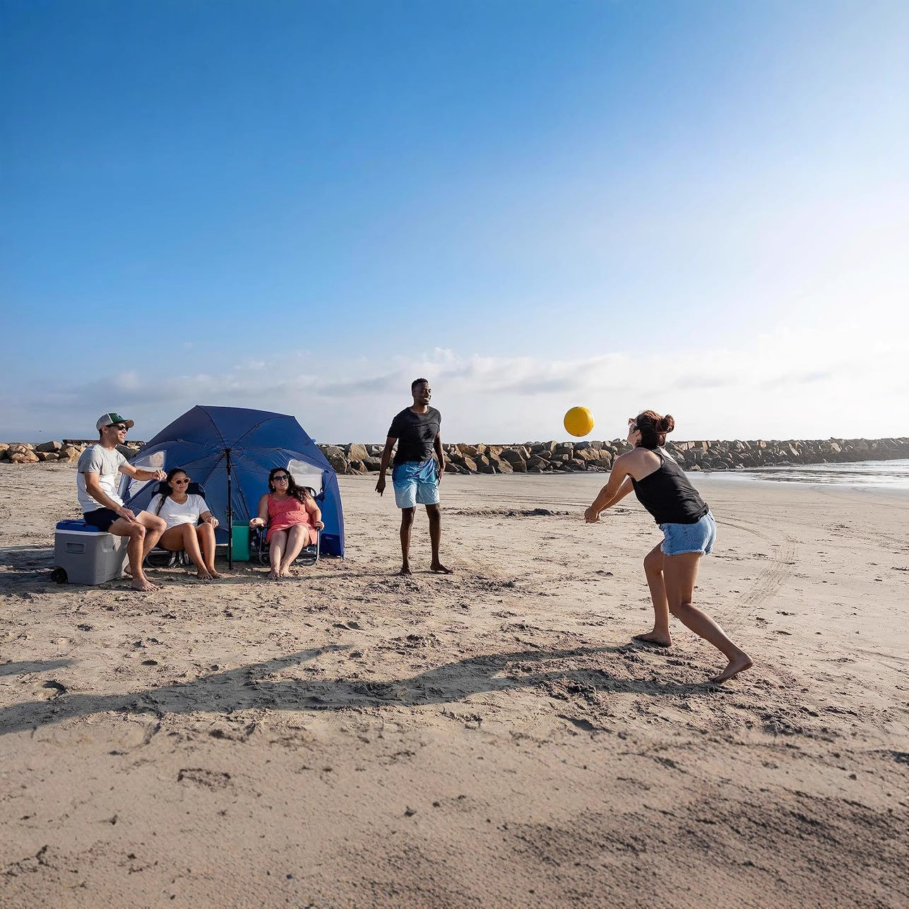 Damen Mobile Strandsonnenschutz Karnz