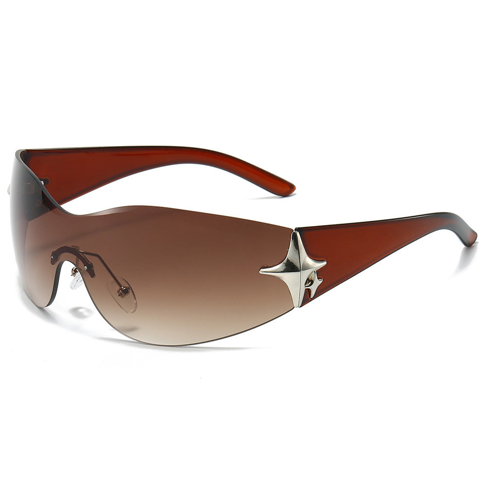 Futuristische Schildbrille mit metallischen Akzenten Karnz