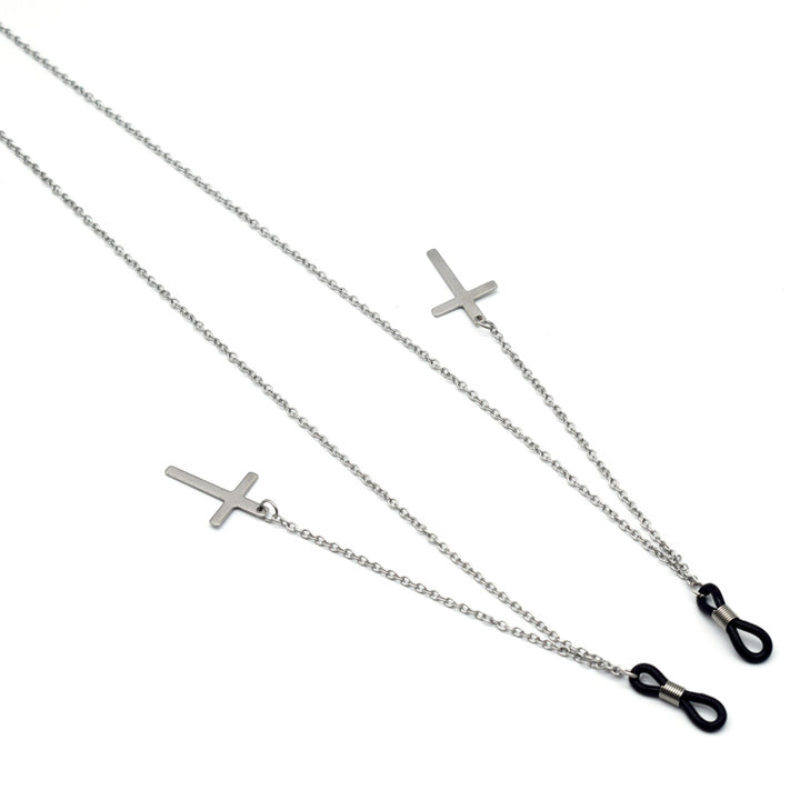 Trendy Metal Kreuz Brille Kette Karnz