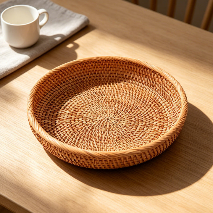 Runder dekoratives gewebtes Serviertablett Karnz