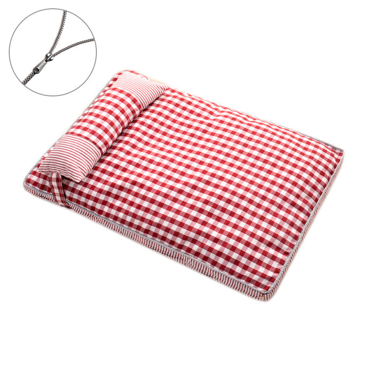 Premium Gingham Muster Schlafmatte Hundebett