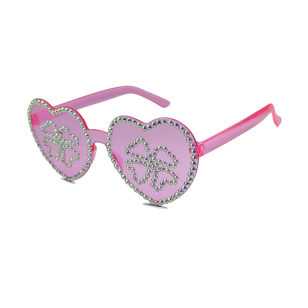 Damen Herzförmige Sonnenbrille mit funkelndem Strassmuster Karnz