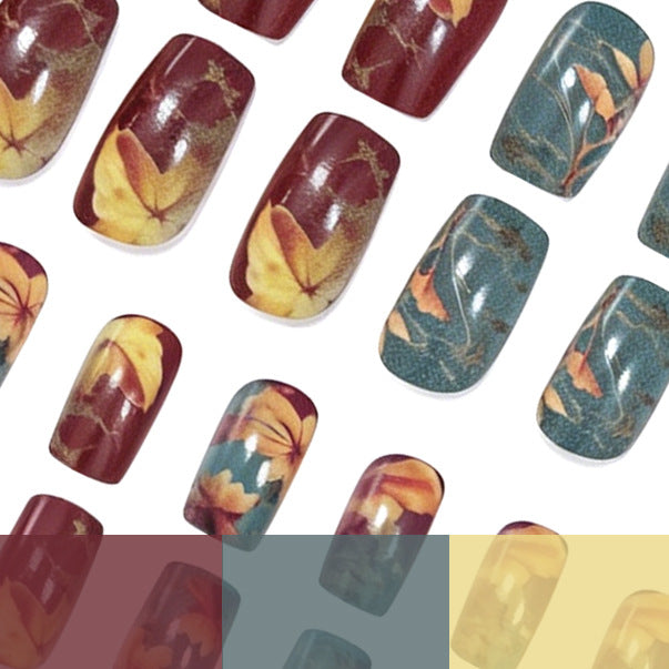 Künstlerische herbstliche Nagelkunst-Verstärkungen Karnz