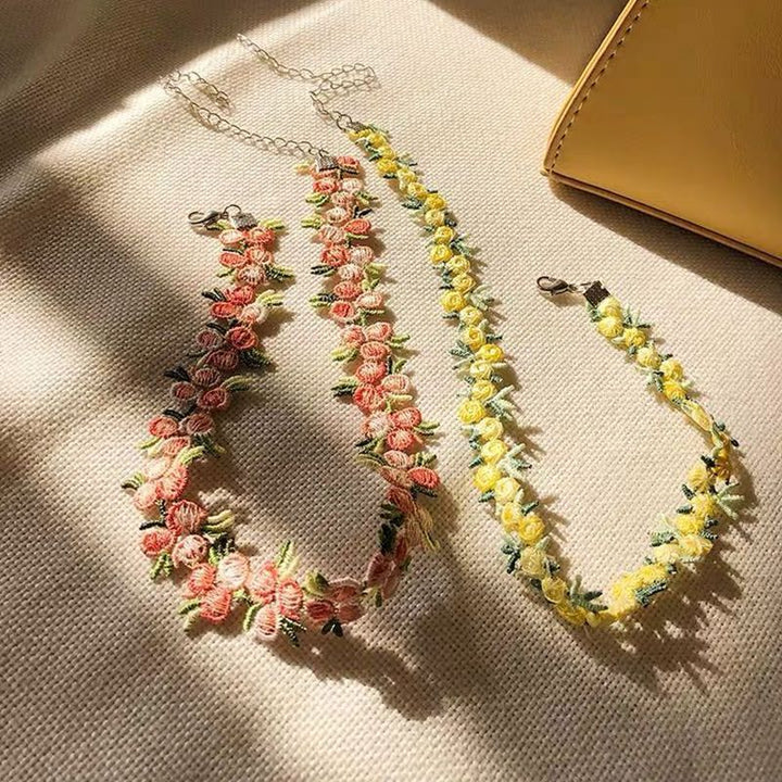 Florale Choker Halskette Karnz