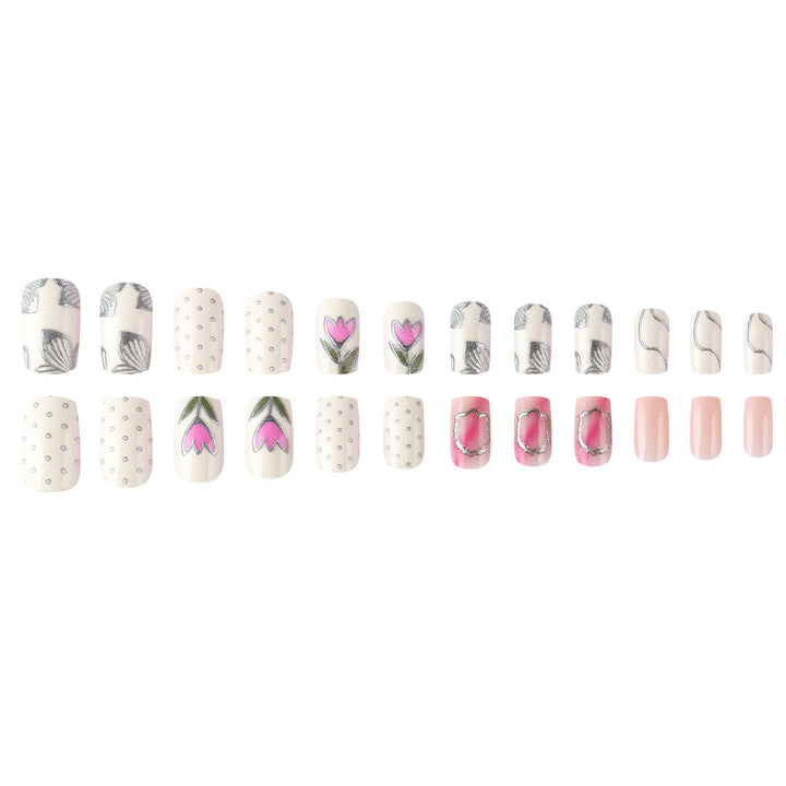 Elegantes Floral Design Gel Nail Art Karnz