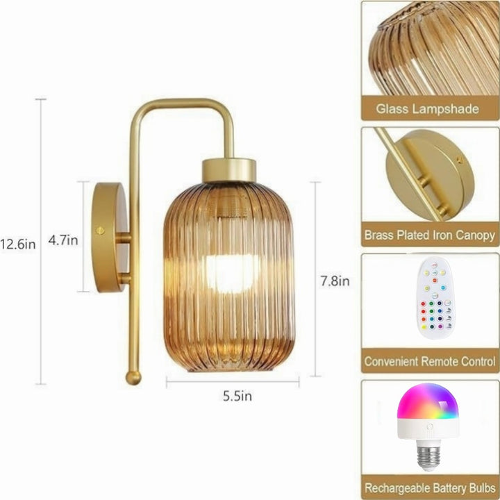 Elegante Glas-Wandlampe