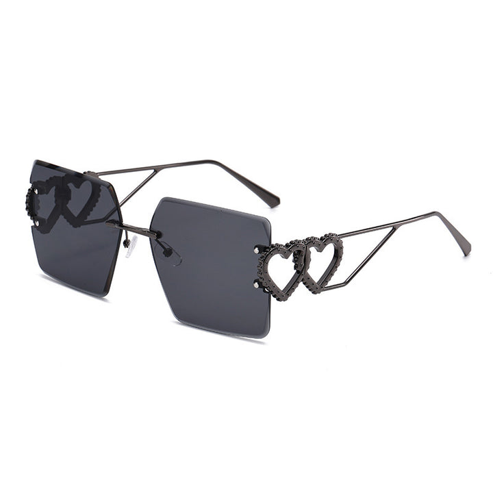 Damen modische Sonnenbrille mit trendigem Herz-Design Karnz