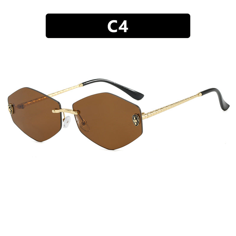 Damen geometrische Sonnenbrille im modernen Design mit elegantem Metallrahmen Karnz