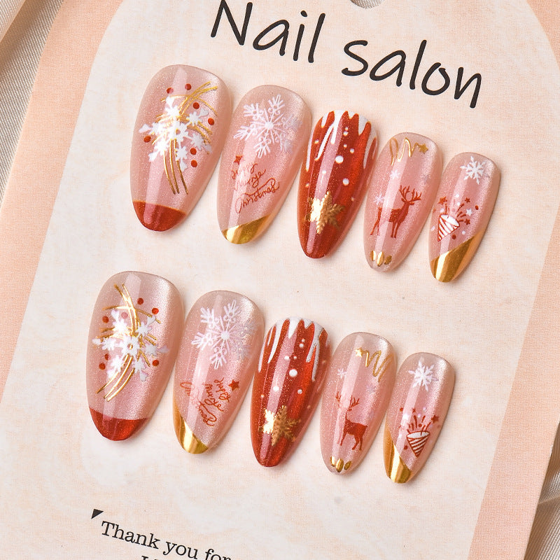 Festliches Themen-Weihnachts-Press-On-Nagelkunst-Set
