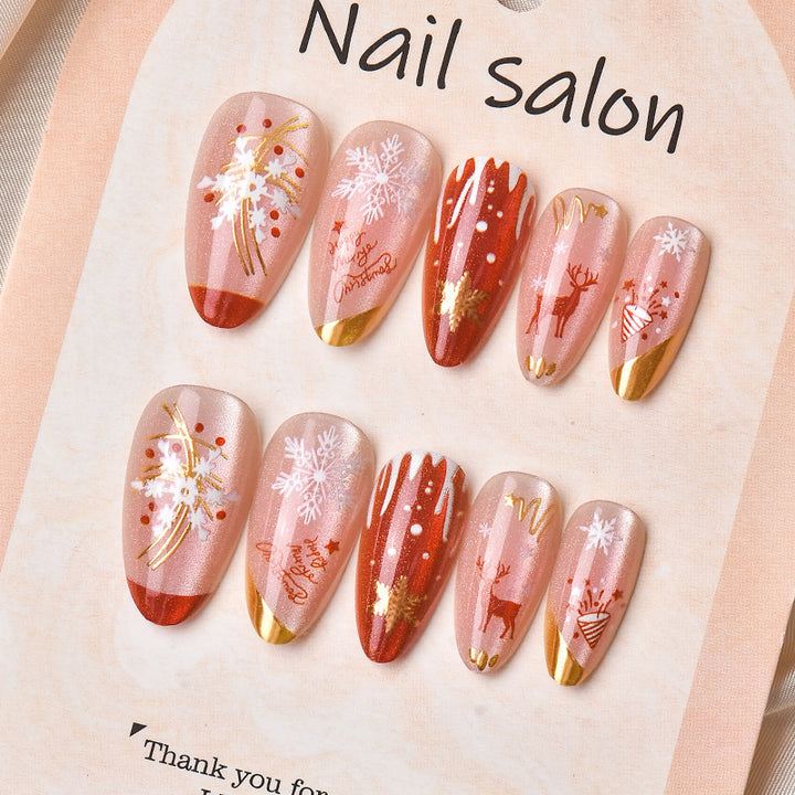 Saisonales Festliches Press-On Nagelkunst Set