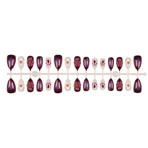 Gothic Floral Press-On Nail Art