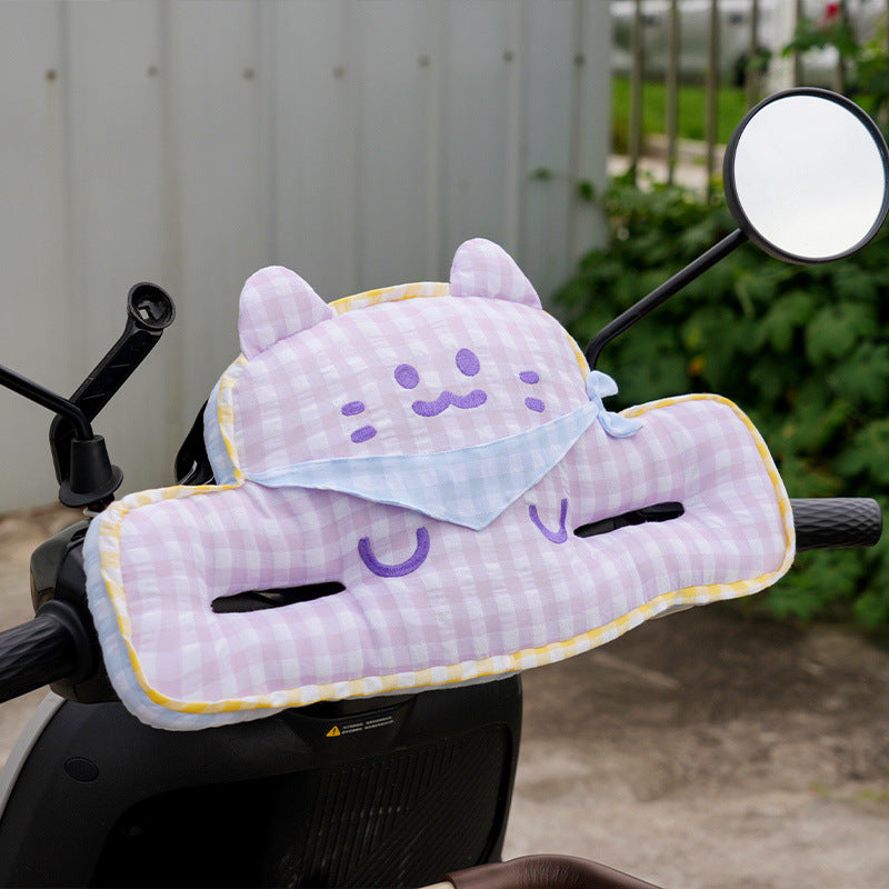 Gepolstertes Lenker-Handmuff für Roller mit niedlichem Plüsch-Katzenmotiv