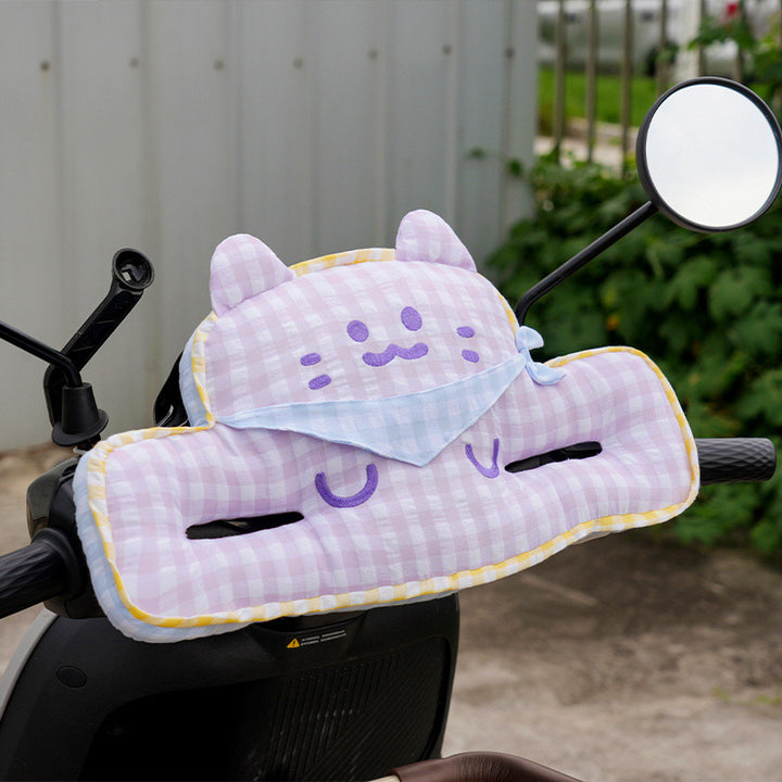 Gepolstertes Lenker-Handmuff für Roller mit niedlichem Plüsch-Katzenmotiv
