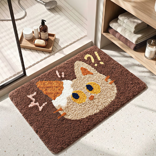 Süße katzenmotivierte plüschbadmatte