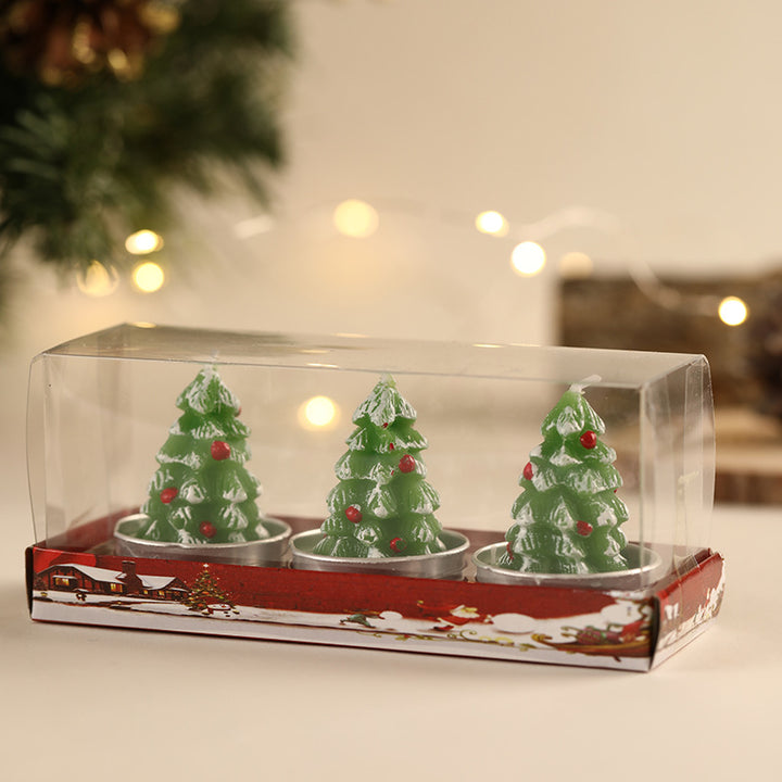 Santa-Figurine-Teelicht-Kerzen-Set für festliche Tischdekoration