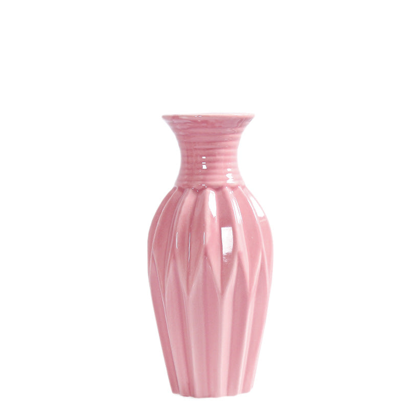 Modern gerippten Keramik Blumenvasen Karnz